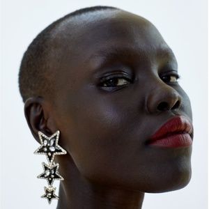 ZARA Black and Gold Star Earrings